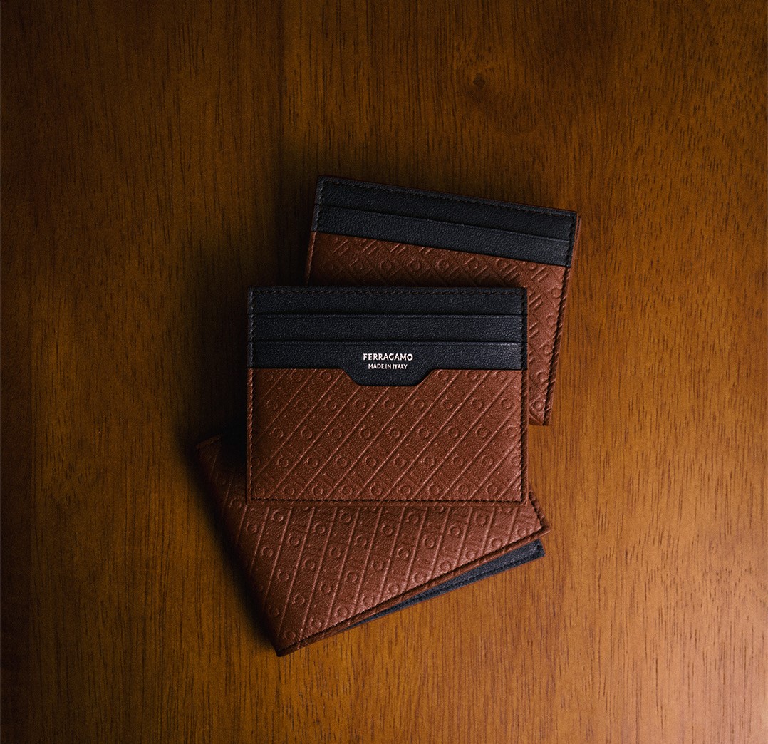 brown and black wallet from ferragamo