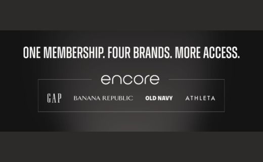 one membership, four brands, more access. encore. gap, banana republic, old navy, and athleta logos