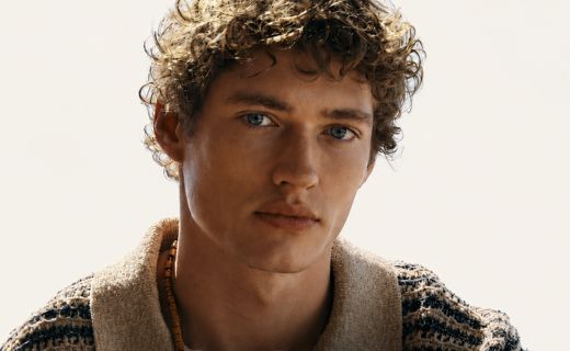 male model face closeup 