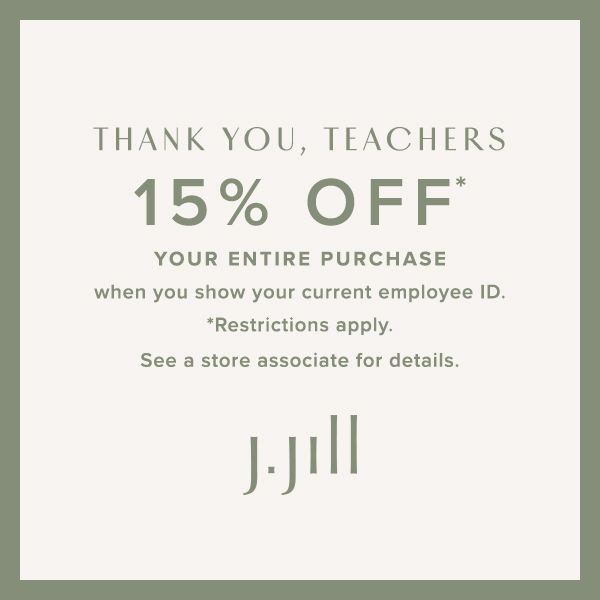 Thank you, Teachers! Enjoy 15% Off* your entire purchase when you show your current employee ID. Restrictions apply. See a store associate for details.