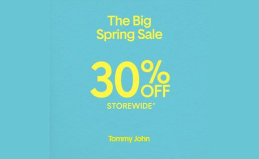 tommy john logo 30% off store wide 