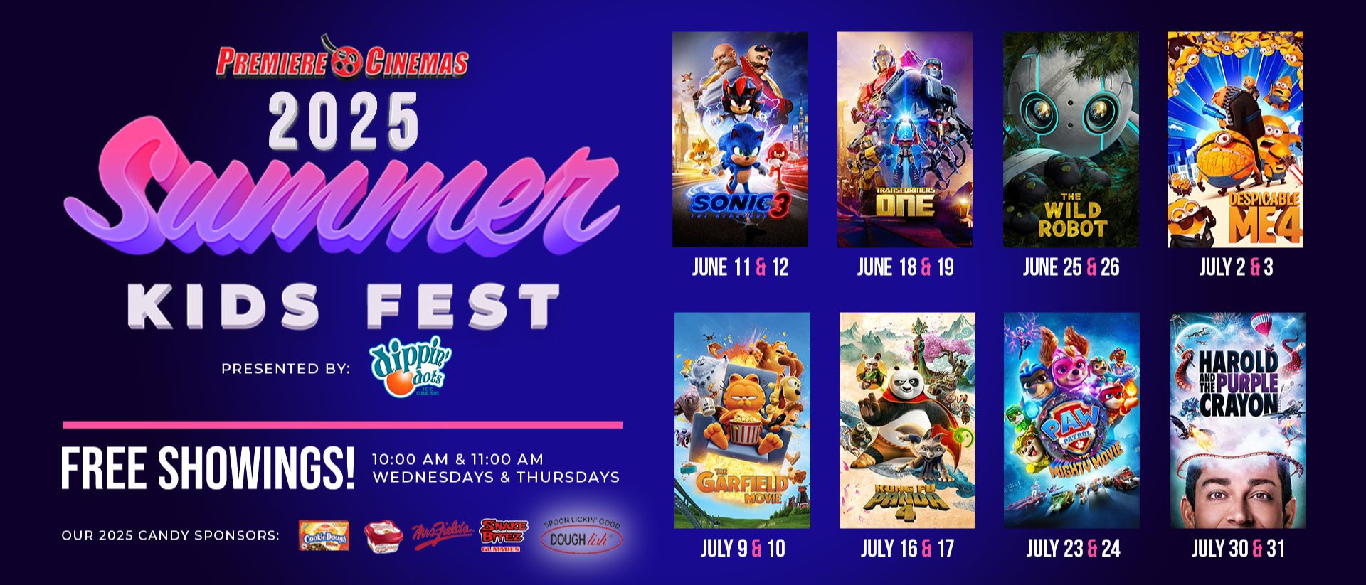 Premiere Cinemas Summer Kids Fest movie lineup