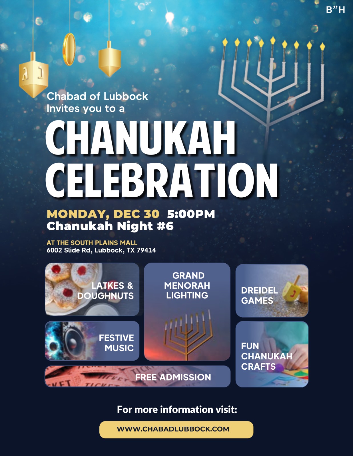 Flyer for the Menorah lighting at the mall 