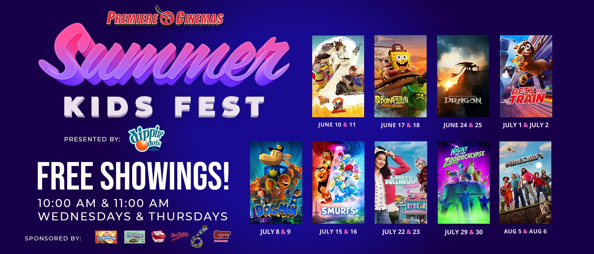 Premiere Cinemas Summer Kids Fest movie lineup 
