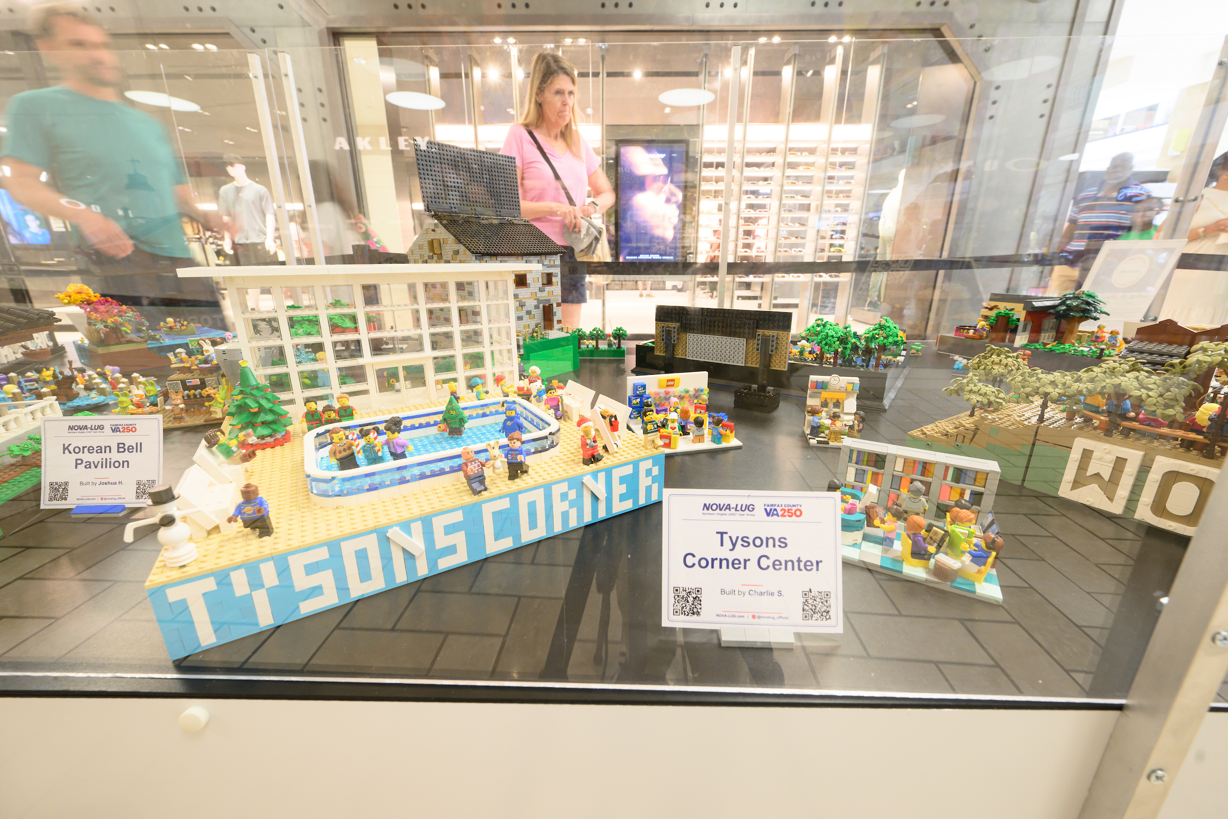 lego built table display 