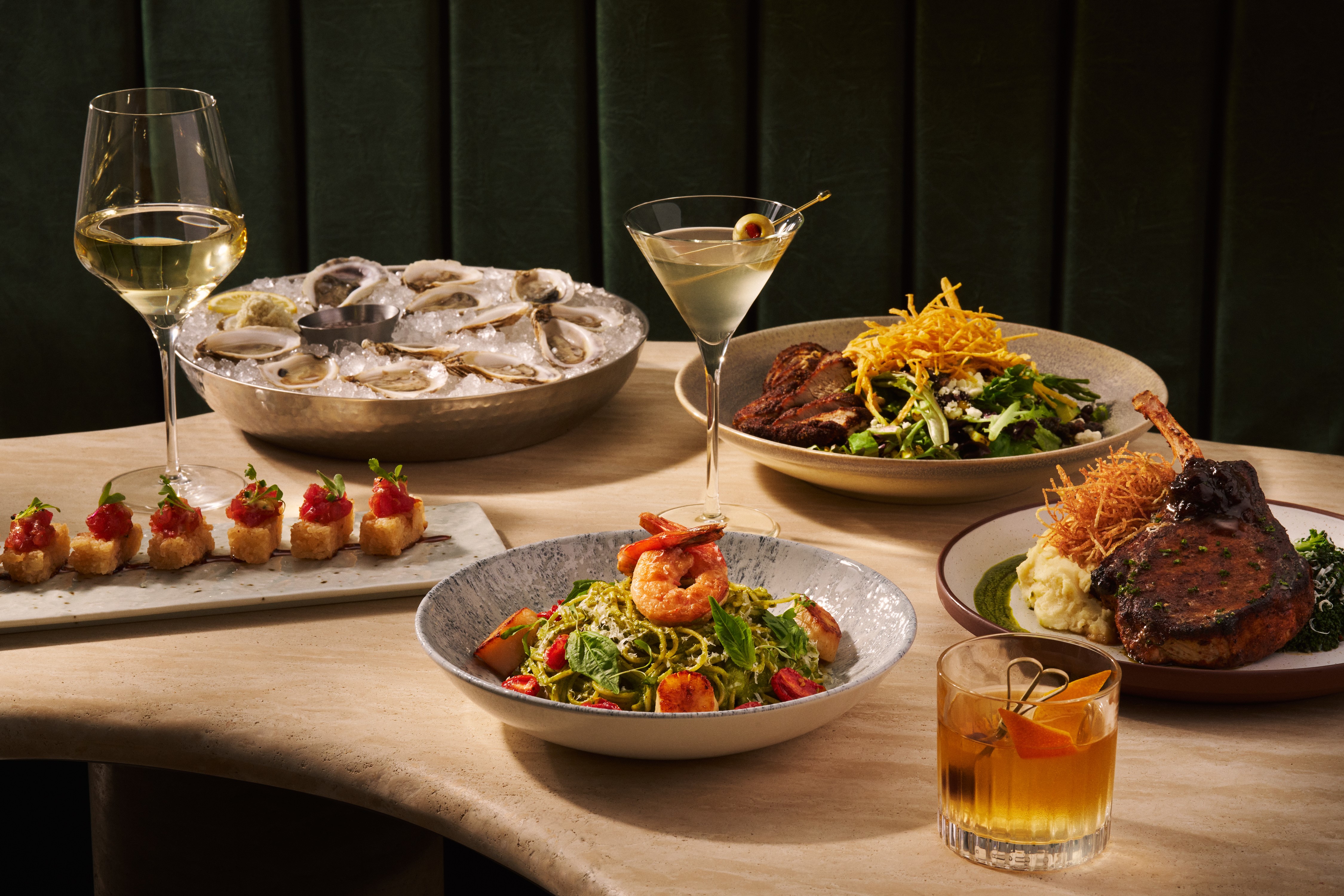 spread of menu items at earls
