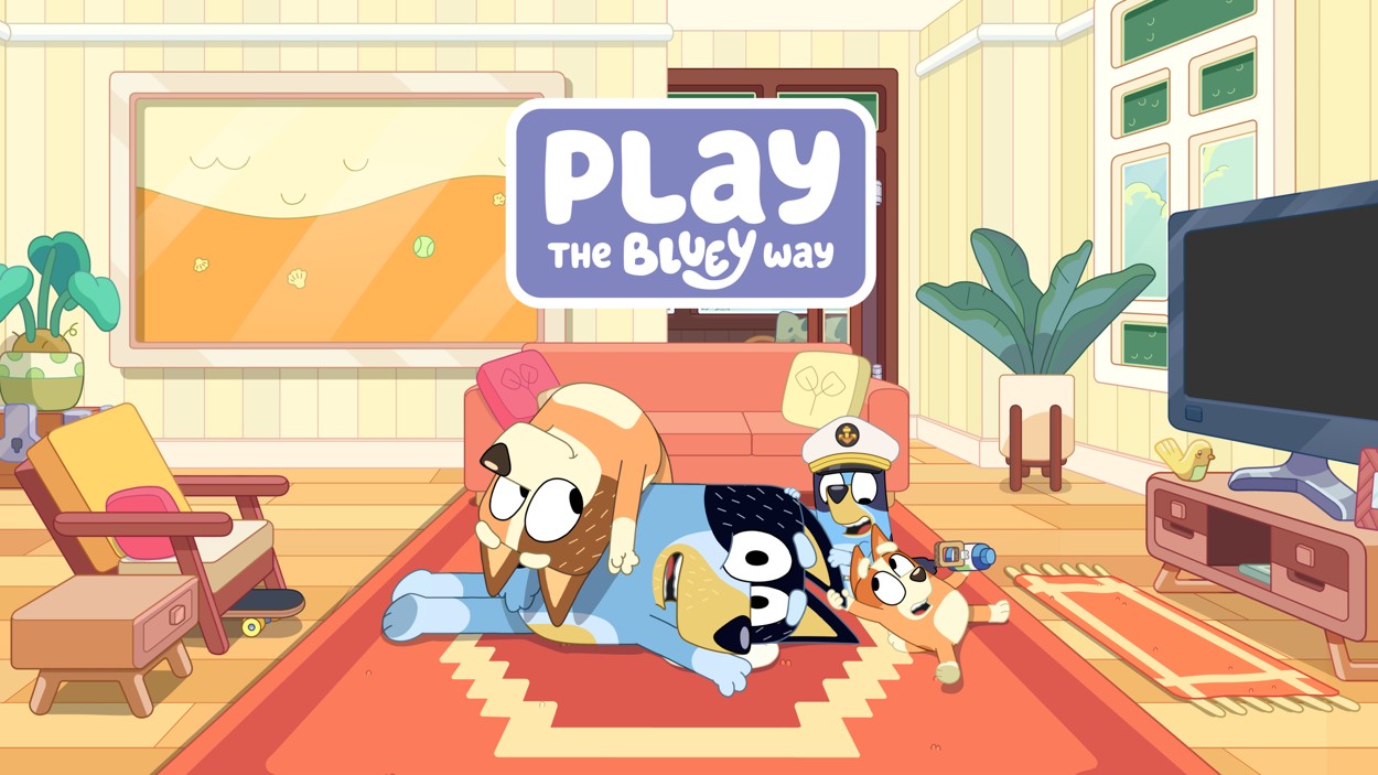bluey and family playing 