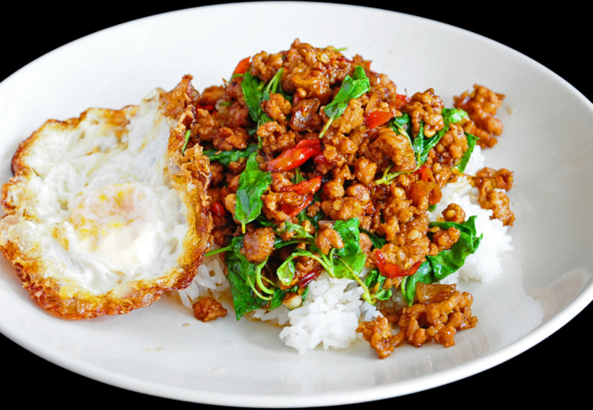 thai food displayed on a plate 