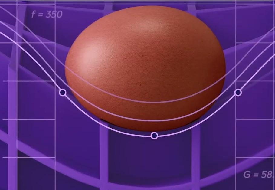 egg on a purple mattress