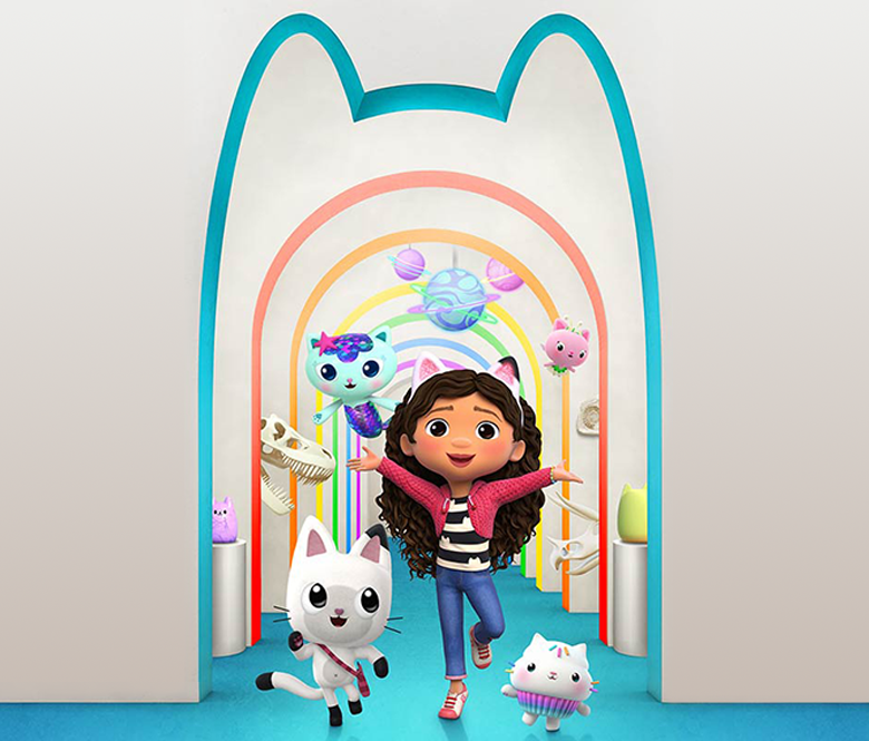 An animation of a girl and her animal friends.