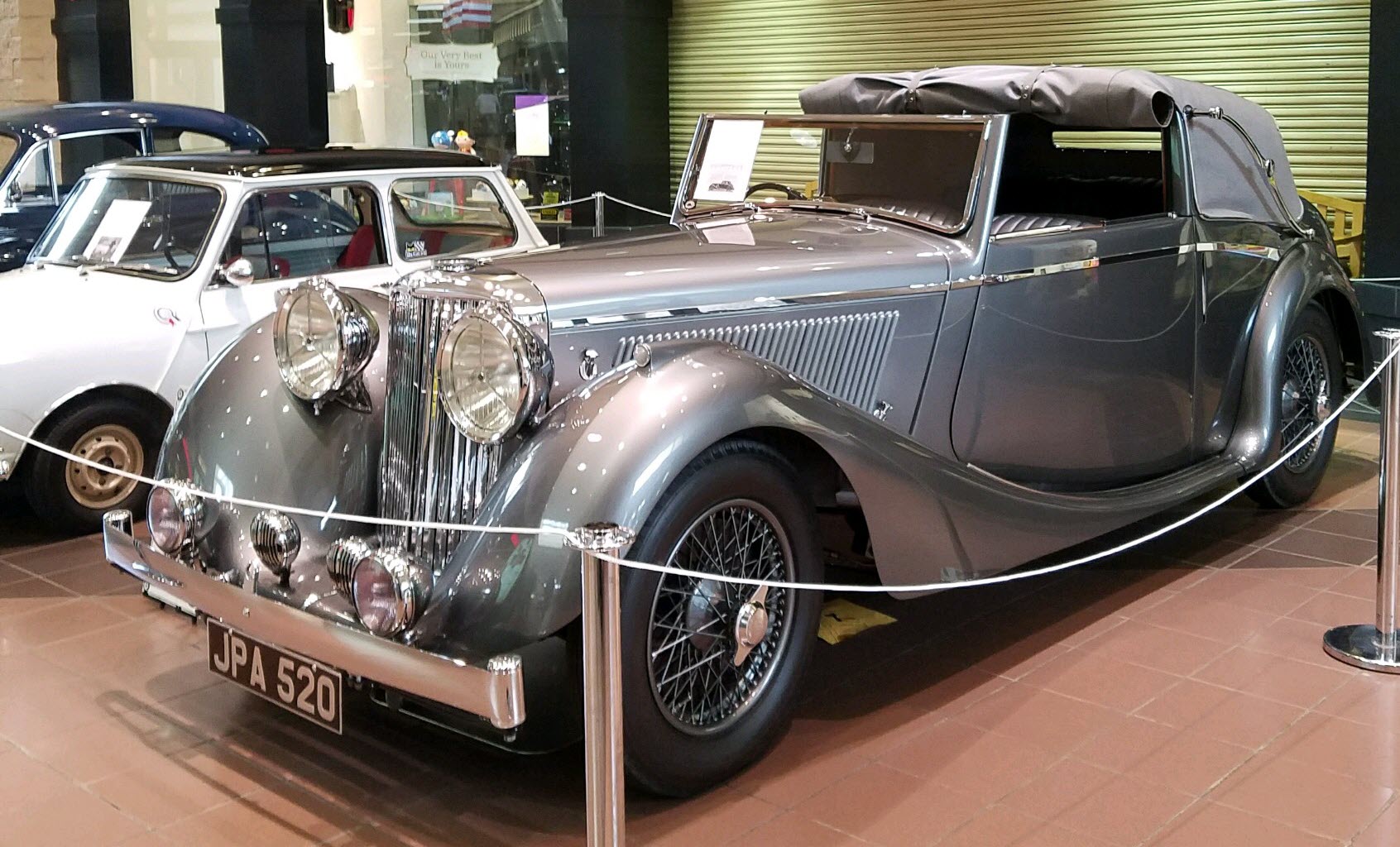 silver vintage car