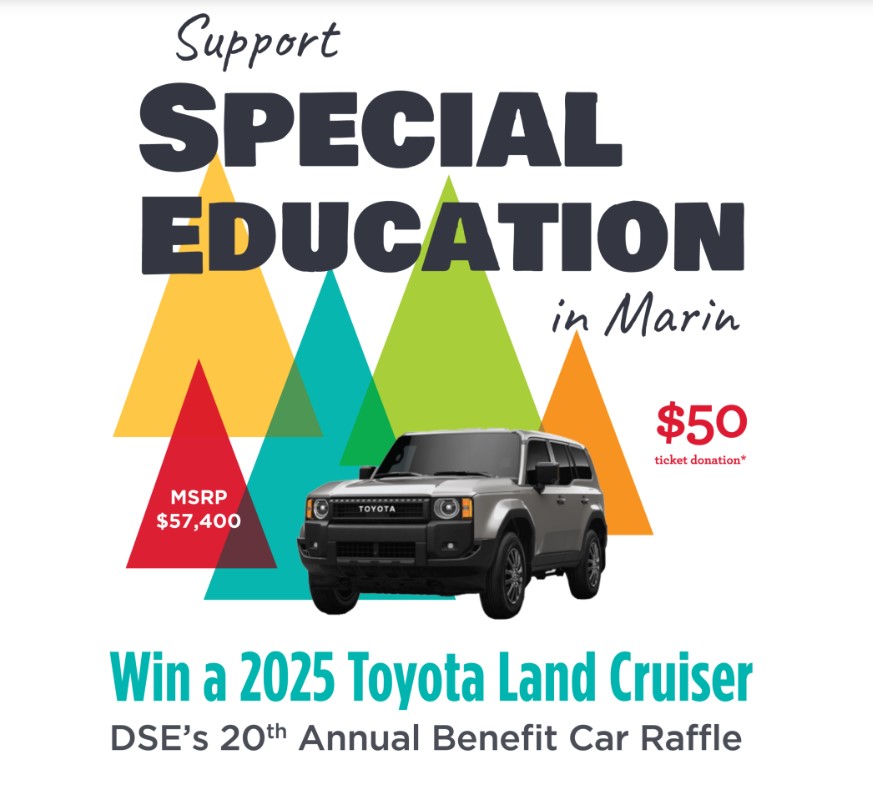 Dedication for Special Education flyer promoting their raffle drawing for a 2025 Toyota Land Cruiser