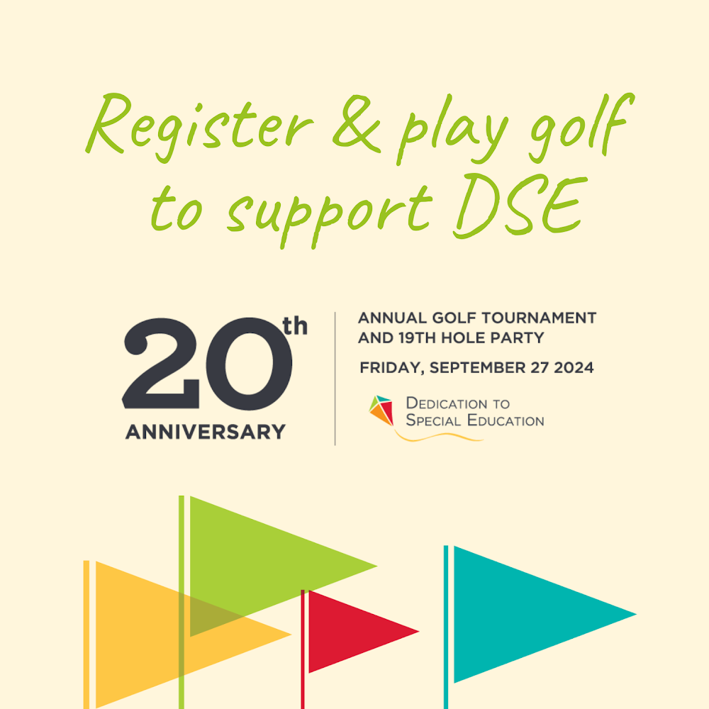 Flyer promoting the 20th annual golf tournament to support Dedication to Special Education