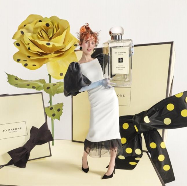 Woman promoting Jo Malone fragrances and products