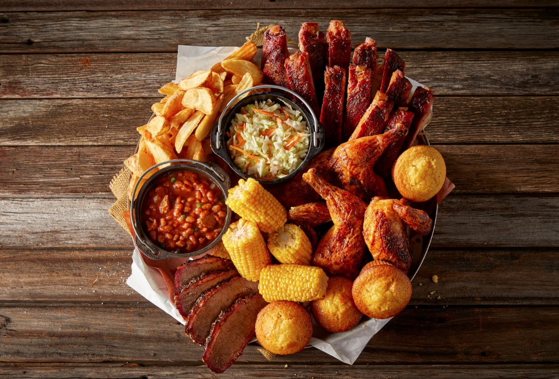 famous dave's platter of food