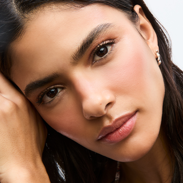 a woman wearing bronzer