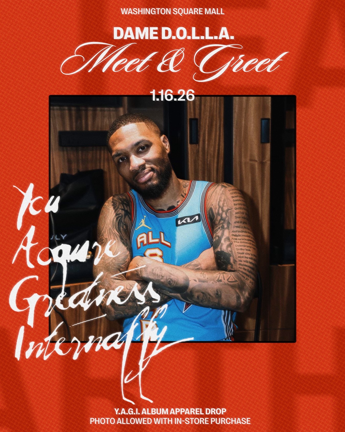 Join Hearth on Friday, January 16 from 6 to 8 PM for a Meet and Greet with DAME D.O.L.L.A. for the Y.A.G.I. album capsule release