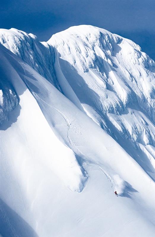 a photo of a snow covered glacier