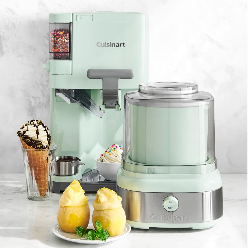 Cuisinart Ice Cream maker with lemons filled with lemon gelato