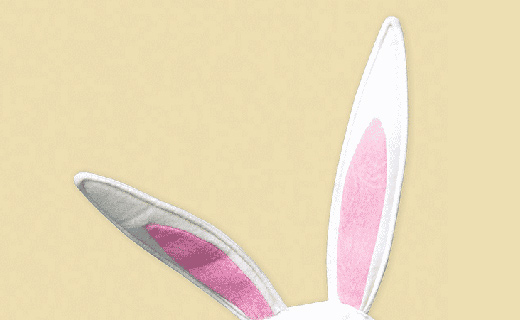 Easter Bunny Ears on yellow background
