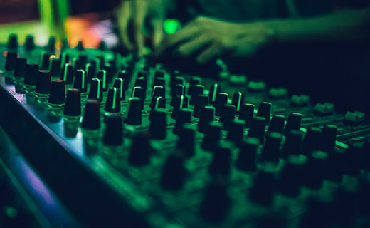 DJ mixing board