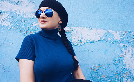 fashion girl wearing blue