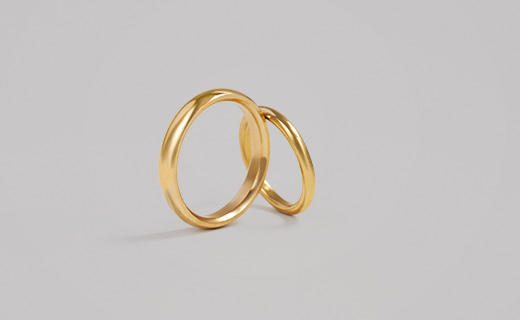 Two gold wedding rings