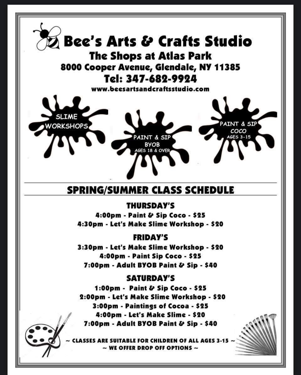 Bee's Schedule with paint brushes and paint