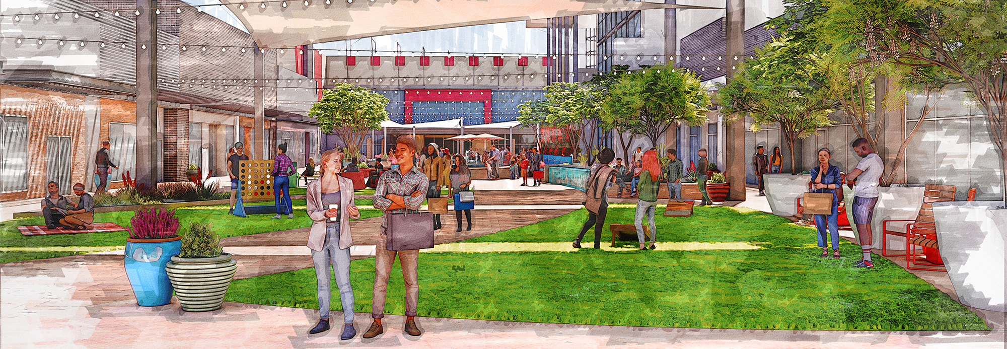 A rendering of the changes coming to SanTan Village's Plaza area