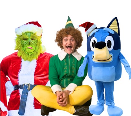 the mean green one, your favorite elf and the Blue Pup