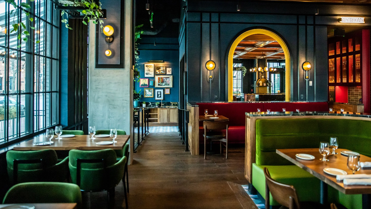 Upscale restaurant interior 