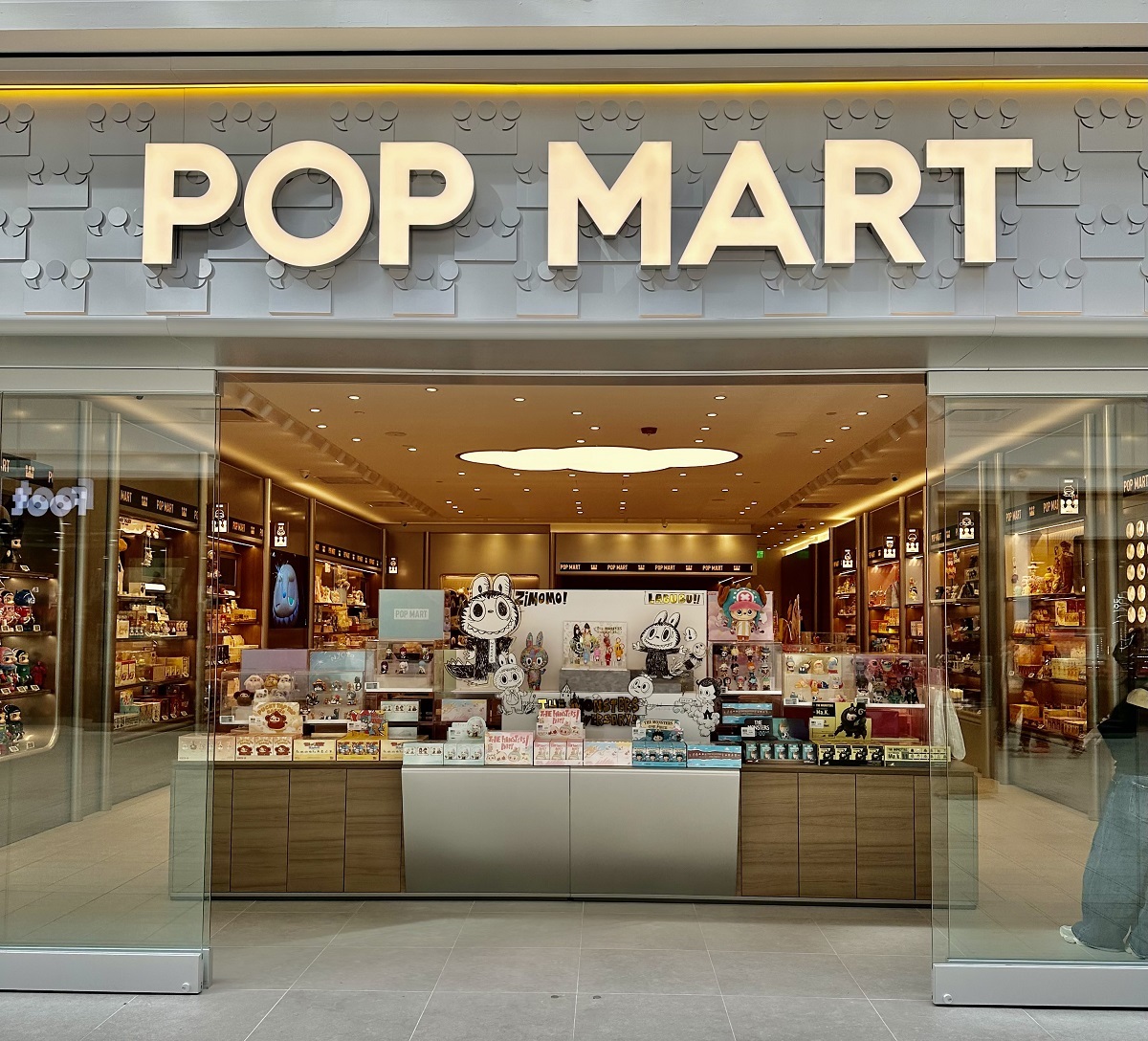 Front and Interior of the Pop Mart store