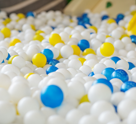 Close up of kids' ball pit activity