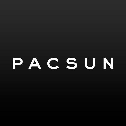 PacSun branded logo with white letters and a black background 