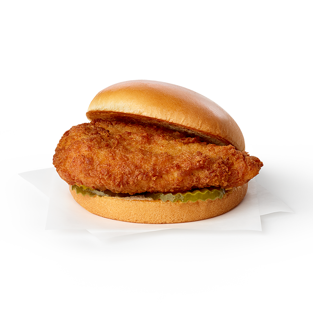 Classic Chick-Fil-A Sandwich on grey background