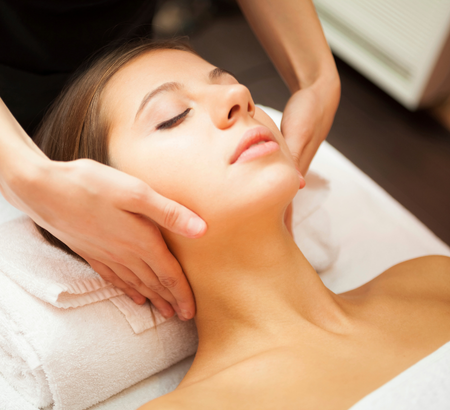 Women receiving a neck massage 