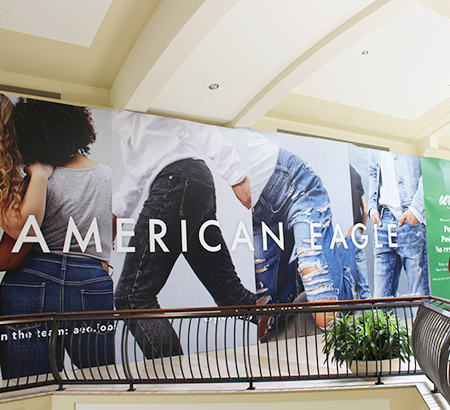 American Eagle barricade at The Oaks