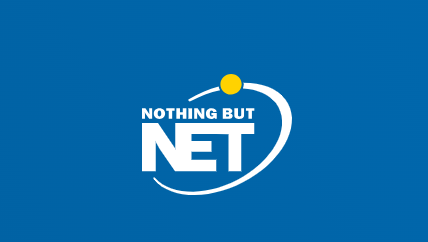 Nothin But NET on a blue background.