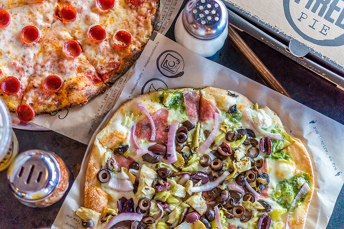 Pepperoni Pizza and Veggie Pizza