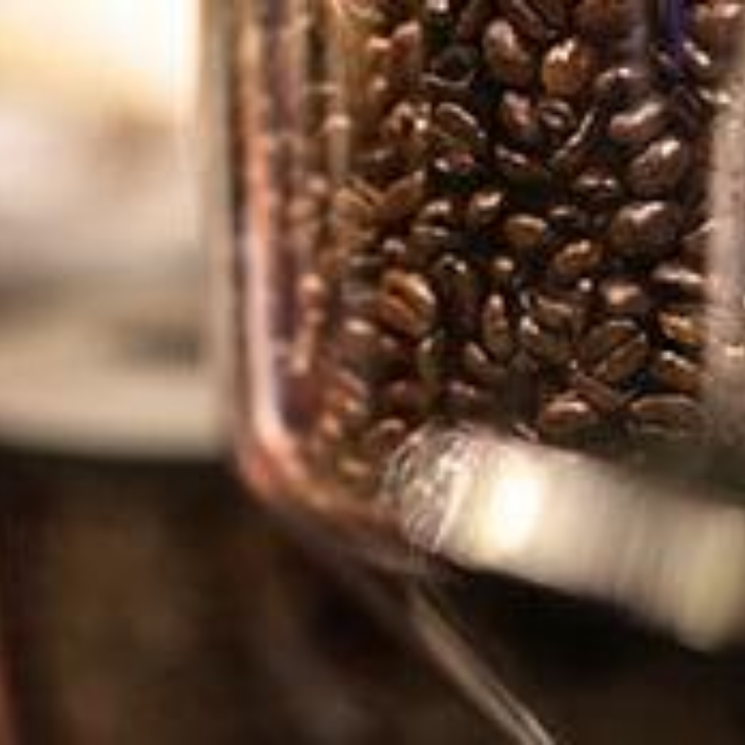 Coffee beans in a glass