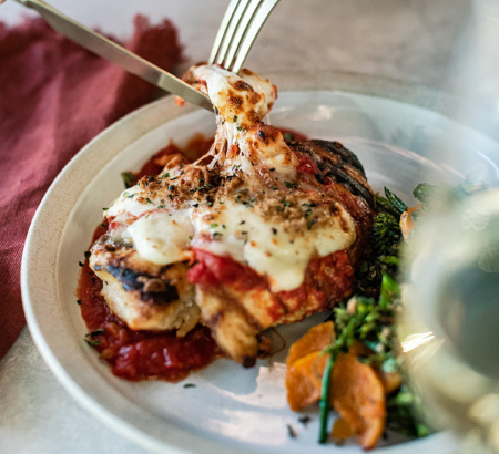 Cheesy Chicken Parm on plate