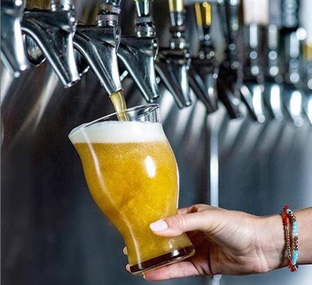 pouring a draft beer