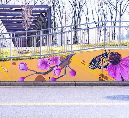 The Pedestrian Bridge Mural at Tysons Corner Center