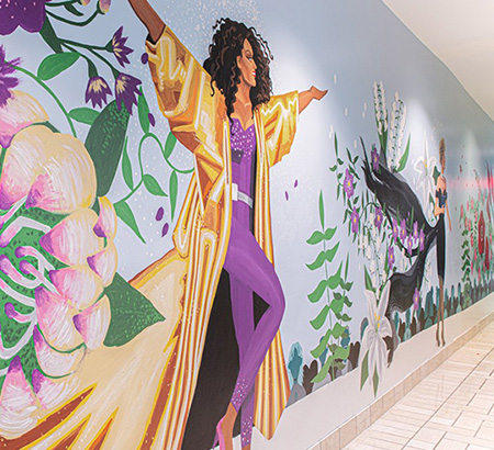 Women in Fashion throughout History Mural at Tysons Corner Center