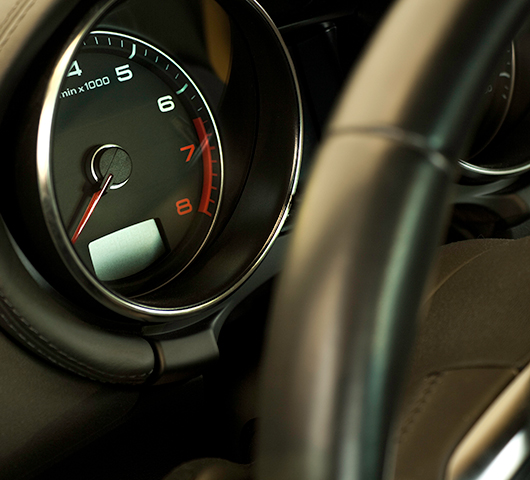 A car's tachometer