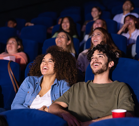 A couple at a movie theatre
