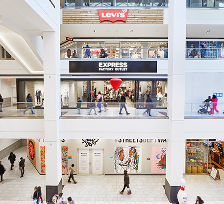 Levi's and Express Factory Outlet stores at Fashion District Philadelphia