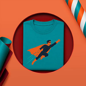 T-shirt with a super hero design