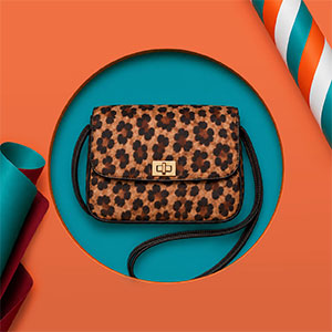Small animal-print handbag