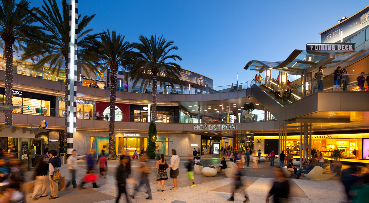 Shoppers in Center Court at Santa Monica Place